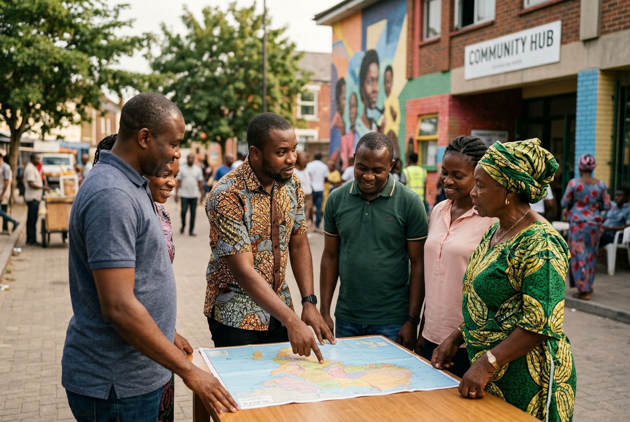 Community members discussing opportunities and quality of life in Africa while exploring what is the best African country to live in and the top destinations for migration.