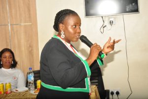 Dr Ayomide Akintan-Adejuwon speaking at the training of teachers and health workers on the early detection of scoliosis ahead of this year’s World Scoliosis Day on June 26.