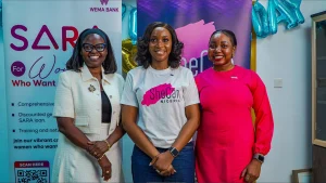 Left: Ololade Ogungbenro, Divisional Head, Brands, People and Culture; Dr. Ezinne Ezeani, Founder, SheCan Nigeria/DMD, Mbr Signature and Omolabake Bowoto, Lead, SARA