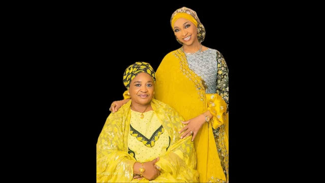 Minister of Arts, Culture and the Creative Economy, Barrister Hannatu Musawa, and her Mother, Hajiya Fatima Musa Musawa