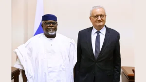 Ambassador Joseph Olusola Iji and the Deputy Minister of Foreign Affairs of the Russia, Georgy Borisenko