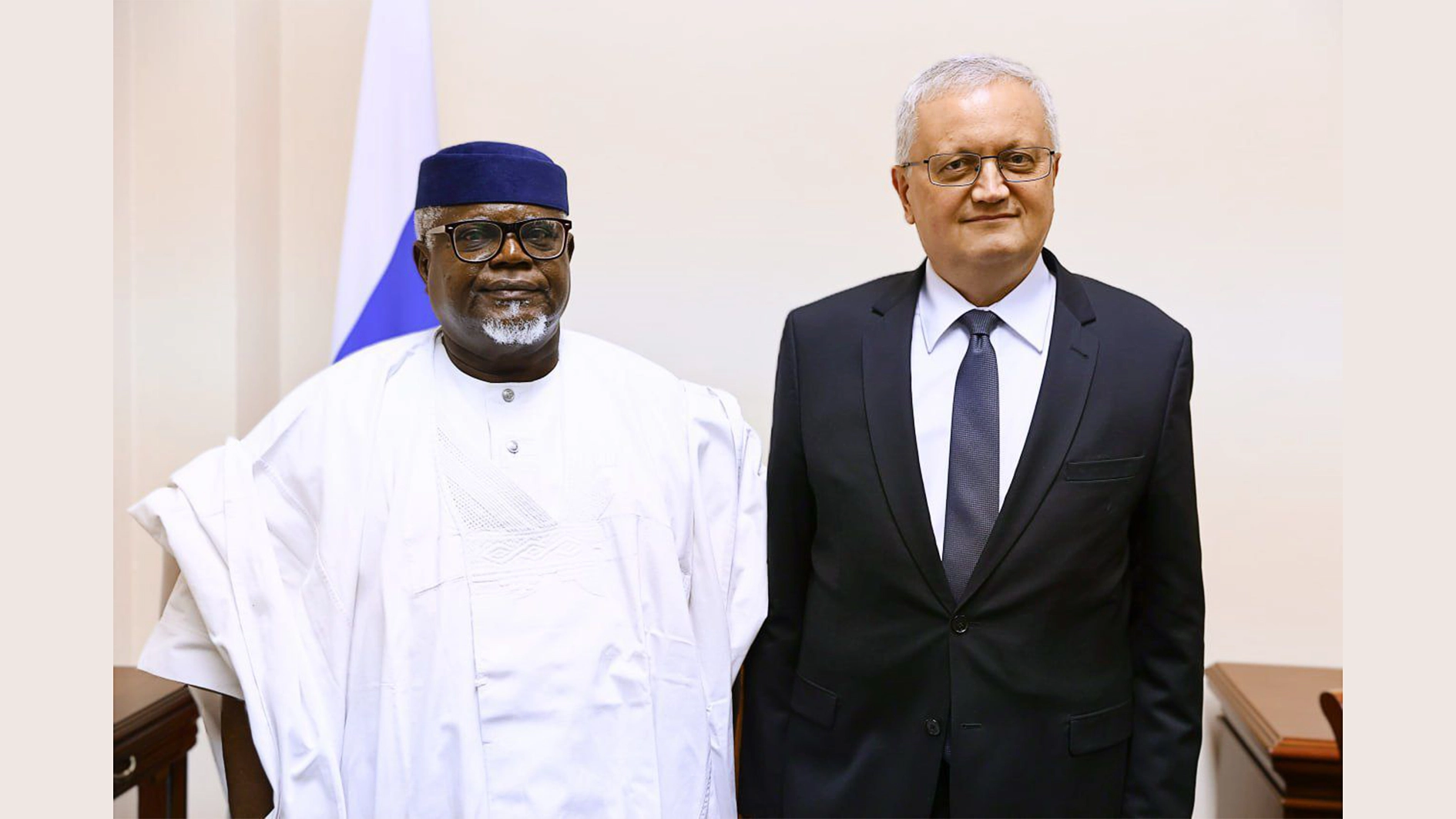 Ambassador Joseph Olusola Iji and the Deputy Minister of Foreign Affairs of the Russia, Georgy Borisenko