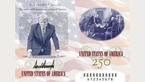 Trump unveils US Passport bearing his portrait for 250th anniversary