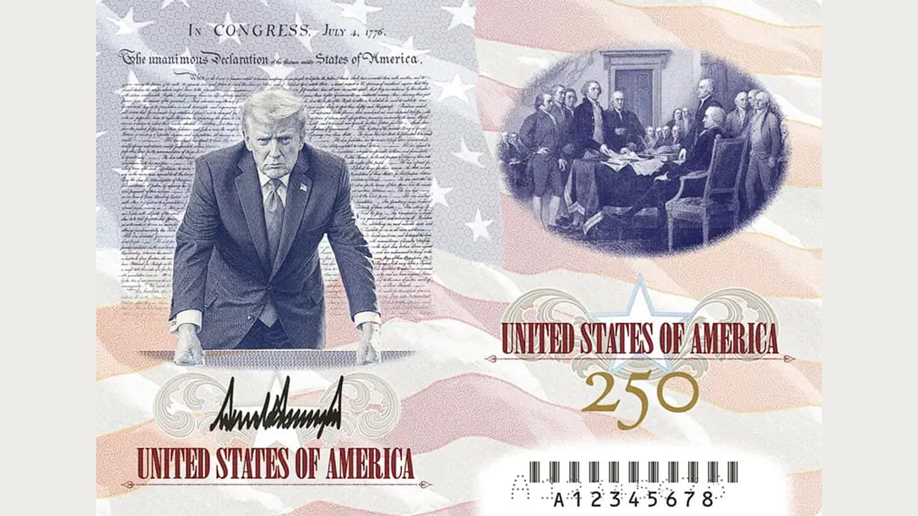 Trump unveils US Passport bearing his portrait for 250th anniversary