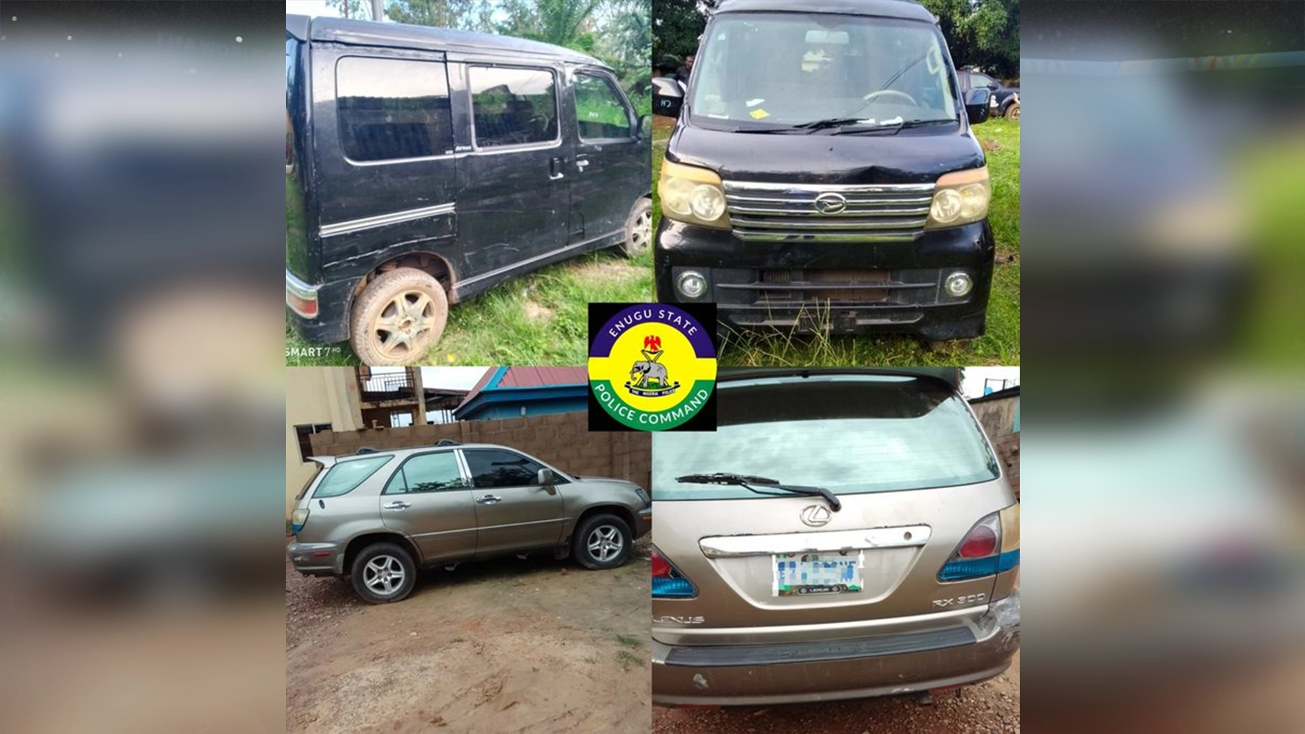 Vehicles recovered by Enugu police