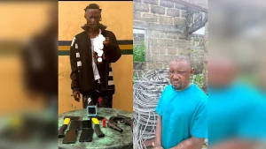 Suspect with recovered exhibits