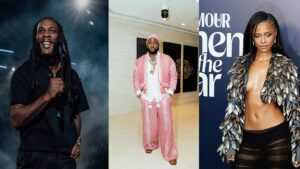 African artistes, Burna Boy,Davido and Tyla.