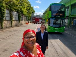 Bus Aunty Bemi Orojuogun with UK Prime Minister Andy Burnham