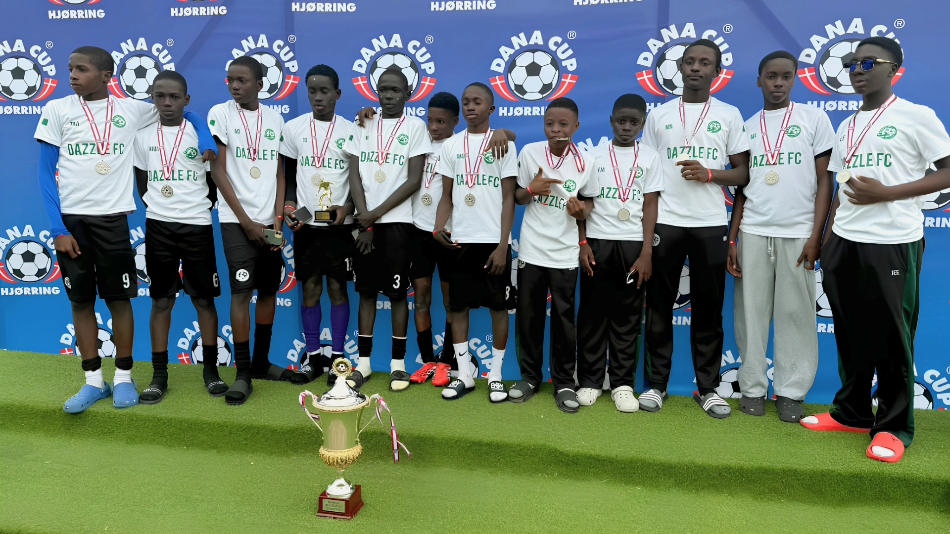 Dazzle FC players and coach.