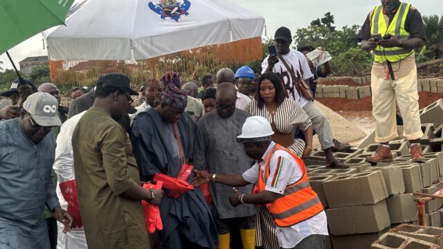 Dignitaries at the groundbreaking ceremony of 30 smart schools in Igbogbo/Bayeku LCDA