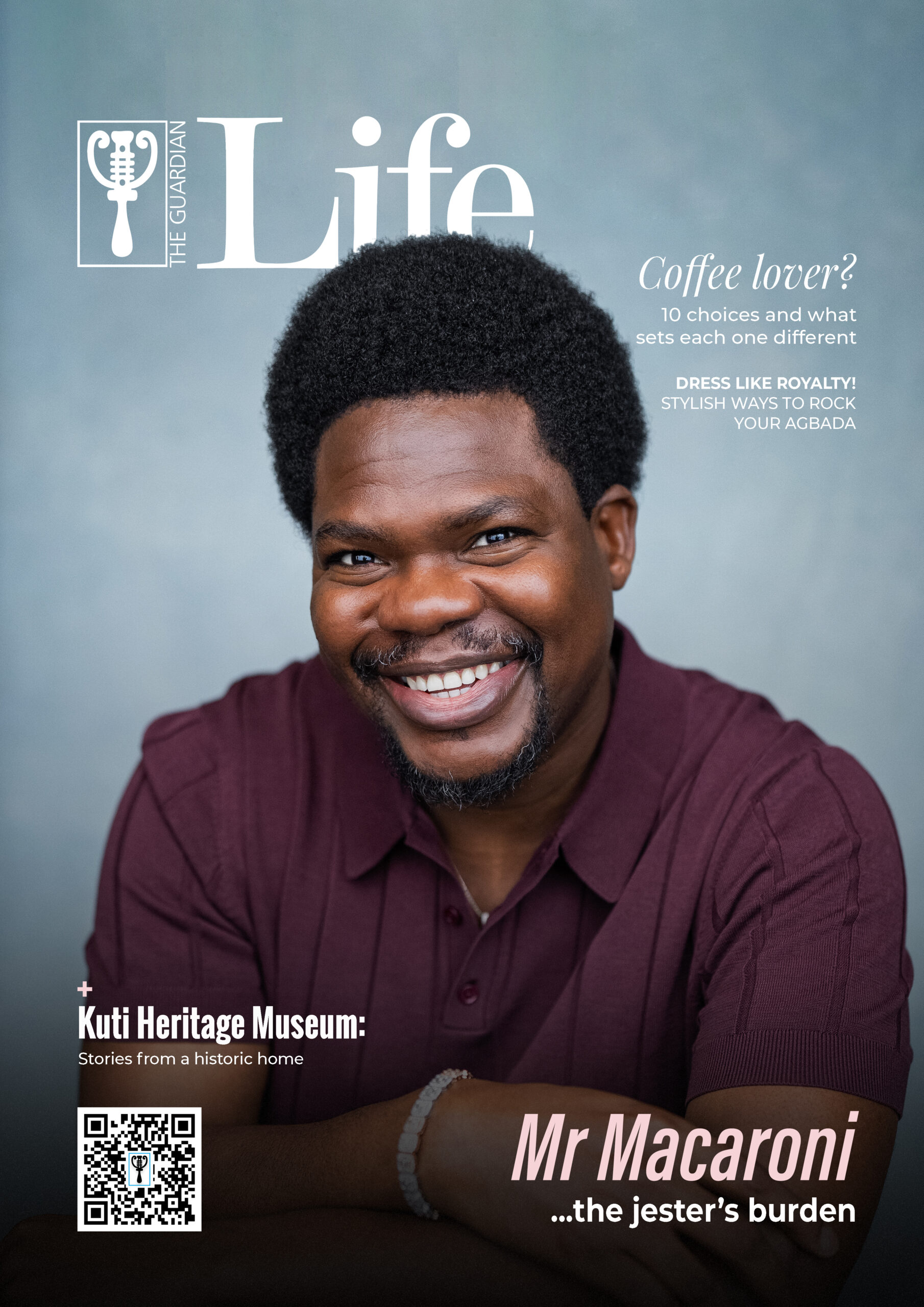 Mr Macaroni on the cover of Guardian Life