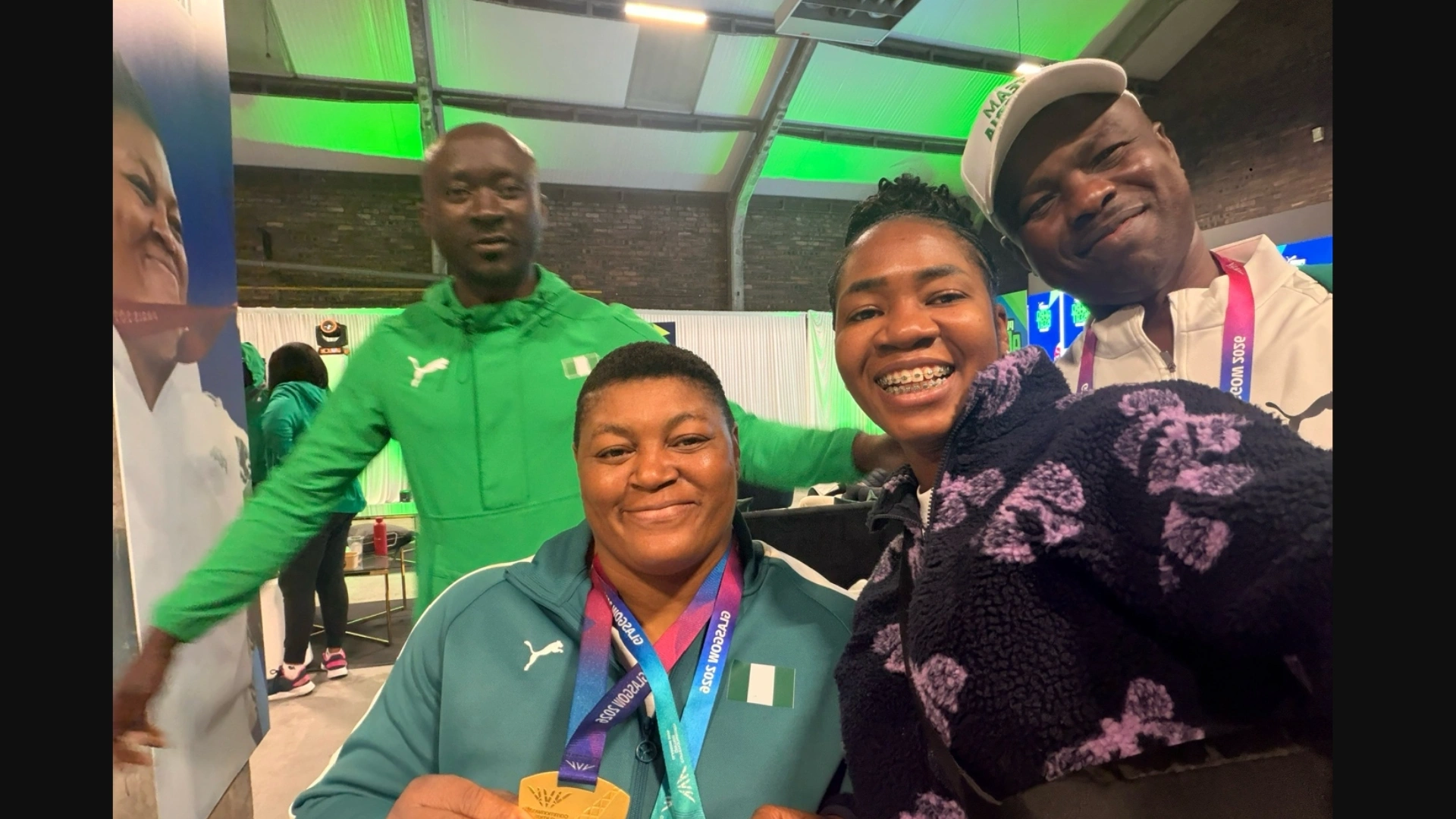 Nigerian Para powerlifters celebrate at the 2026 Commonwealth Games.