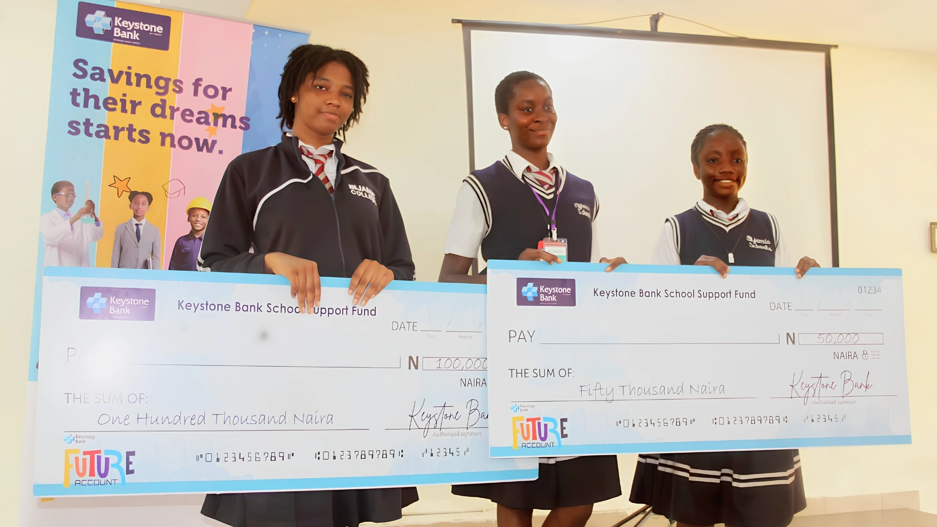Students participating in a Keystone Bank financial literacy programme at a Nigerian school