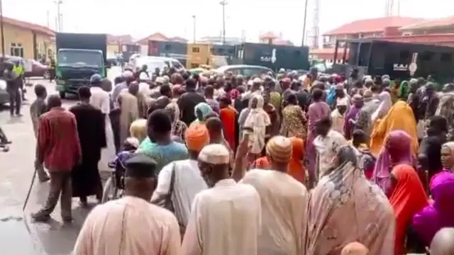 The arrested beggars, yesterday.