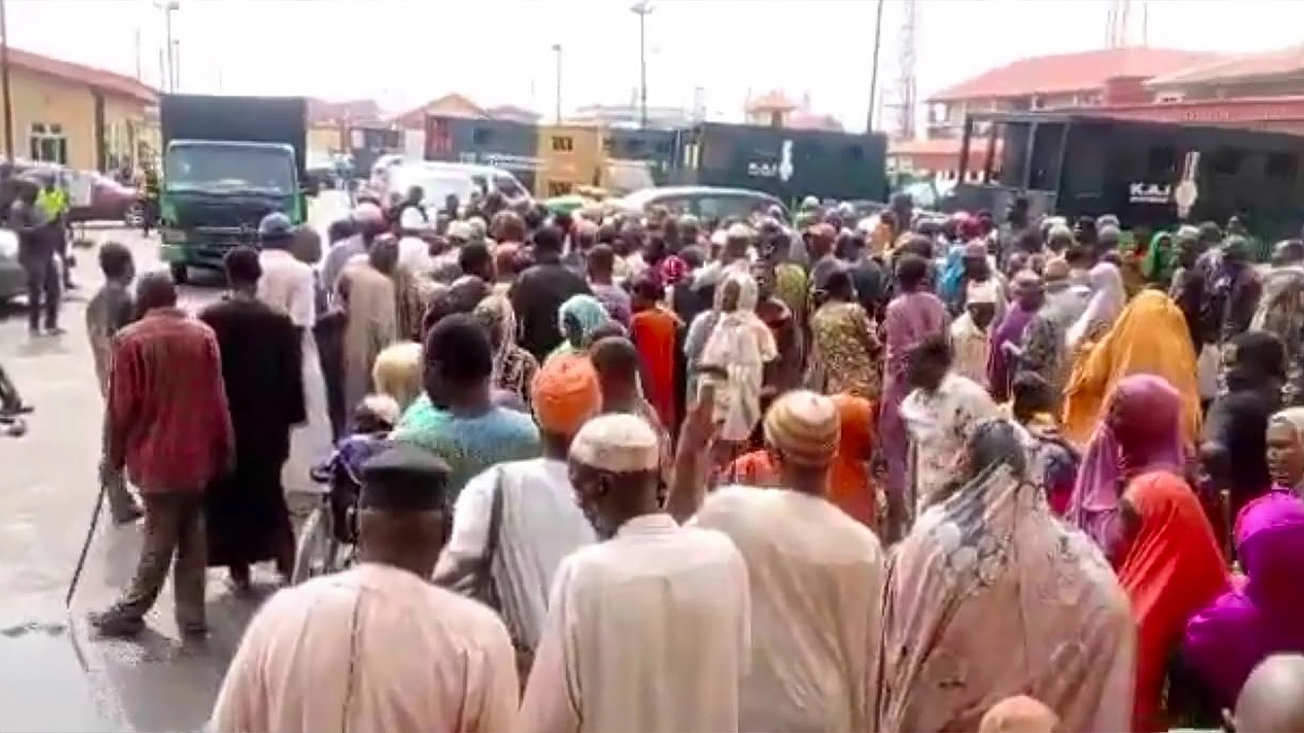 The arrested beggars, yesterday.