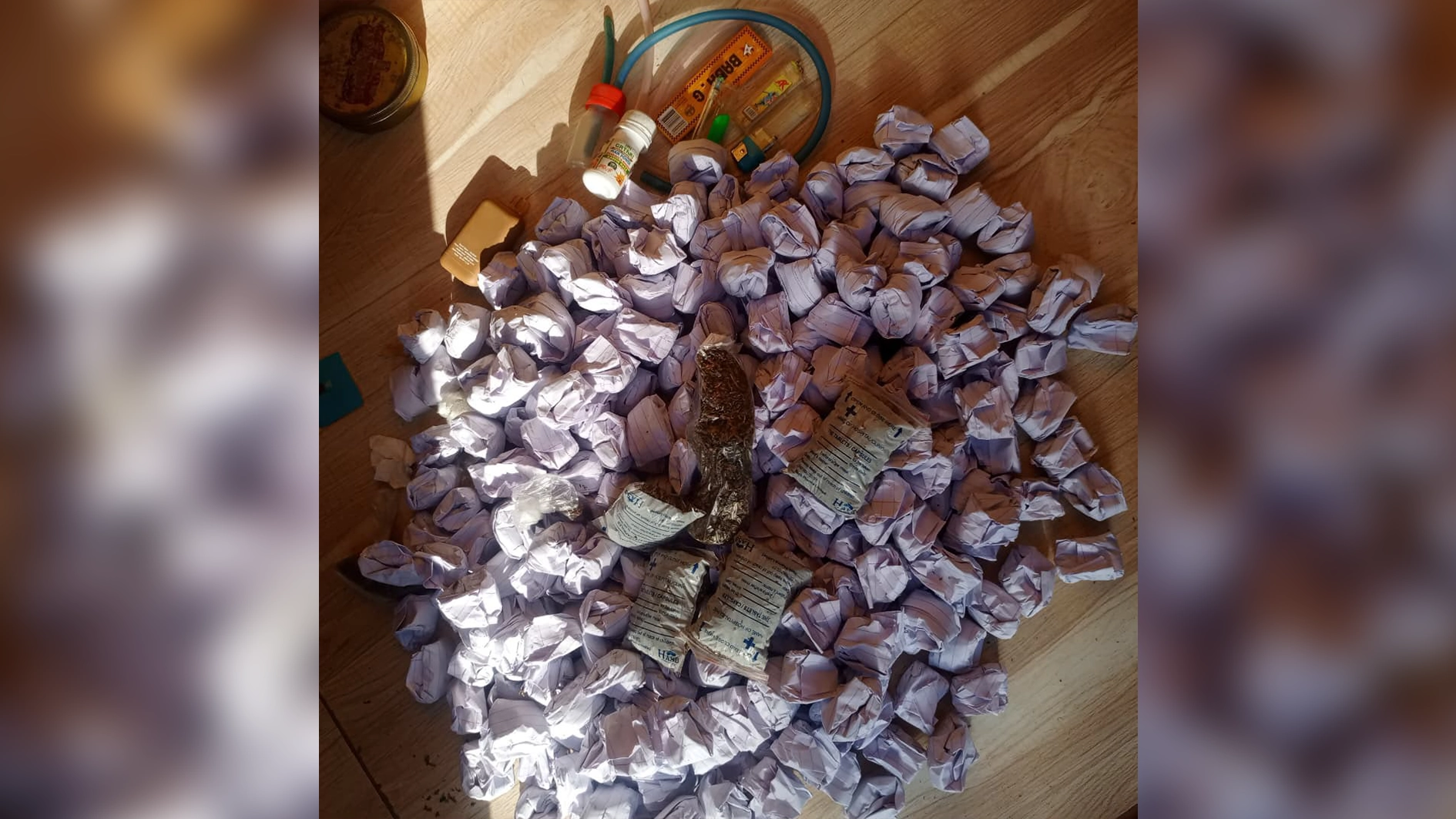 Intercepted illicit drugs.