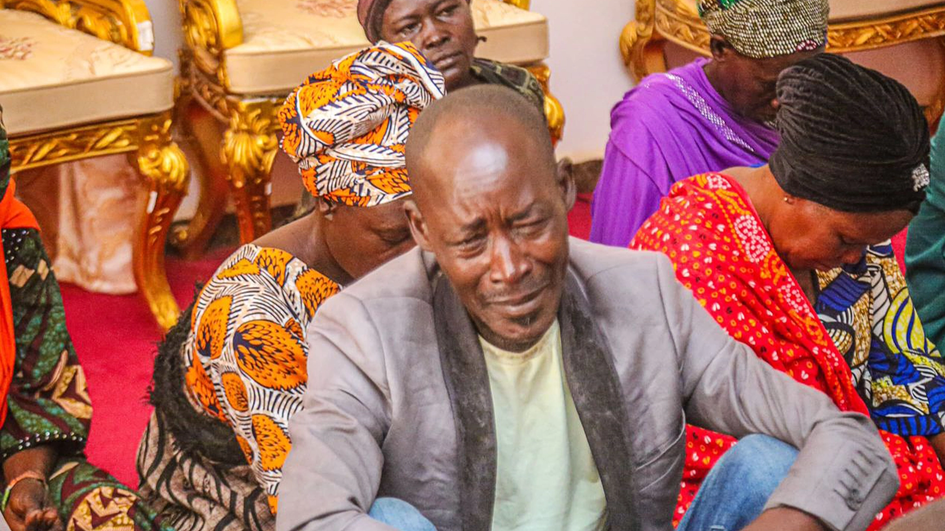 Victims and relatives at the meeting