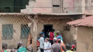The affected building marked for demolition yesterday