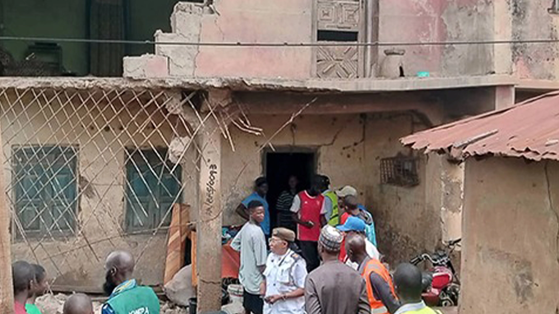 The affected building marked for demolition yesterday