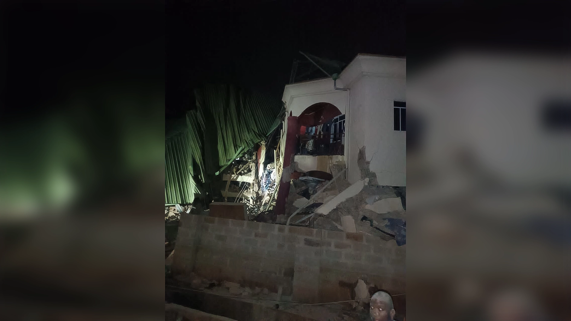 The collapsed three-storey building