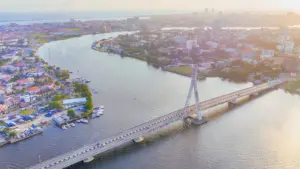 Aerial view of Ikoyi Link Bridge science Photo Library