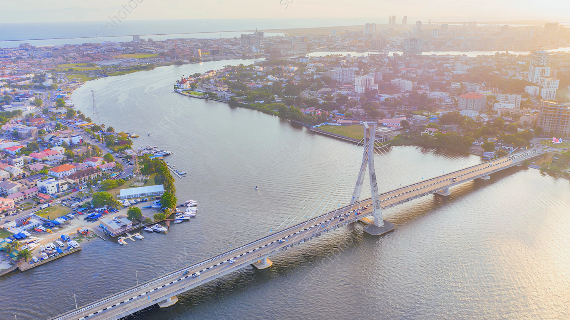 Aerial view of Ikoyi Link Bridge science Photo Library