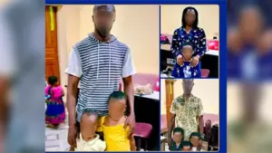 Rescued victims with suspects