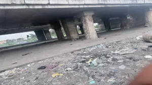 Festac-Alakija bridge yesterday.                              PHOTO: ENIOLA DANIEL