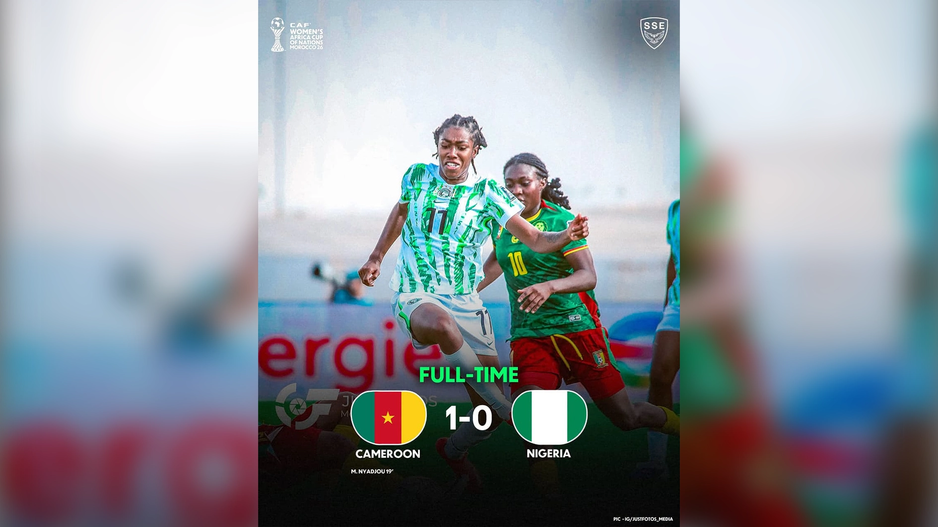 Cameron beats Nigeria’s Super Falcons 1 – 0