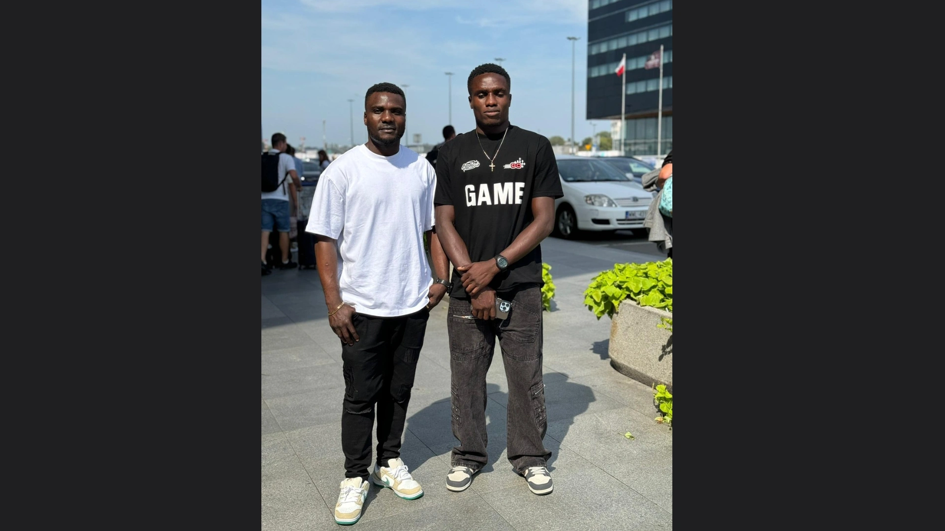 FIFA agent and JK Sports Management CEO, Jeremiah Ogaga, with Brendan Asomougha