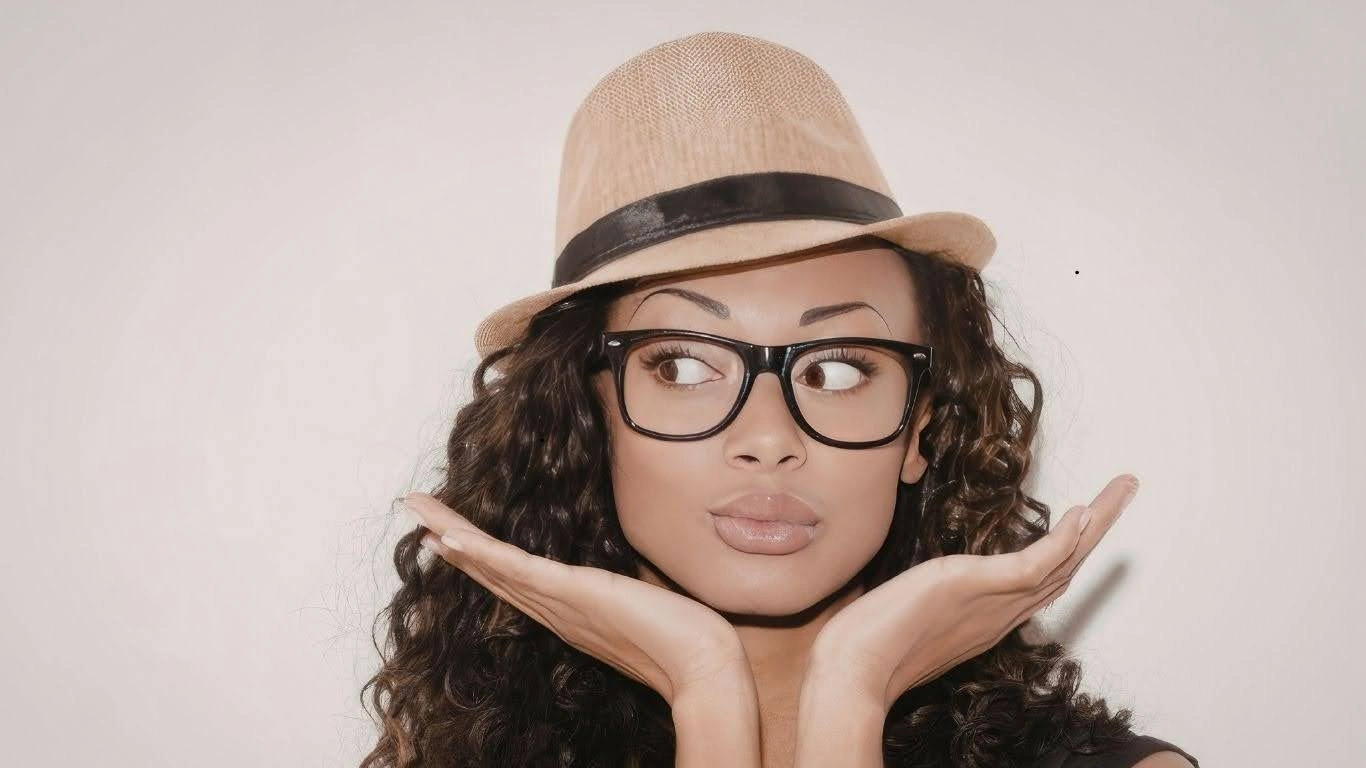 Woman with curly hair