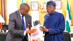 ICPC Chairman, Musa Aliyu, after he submitted an interim report on the investigation to President Bola Tinubu at the Presidential Villa in Abuja