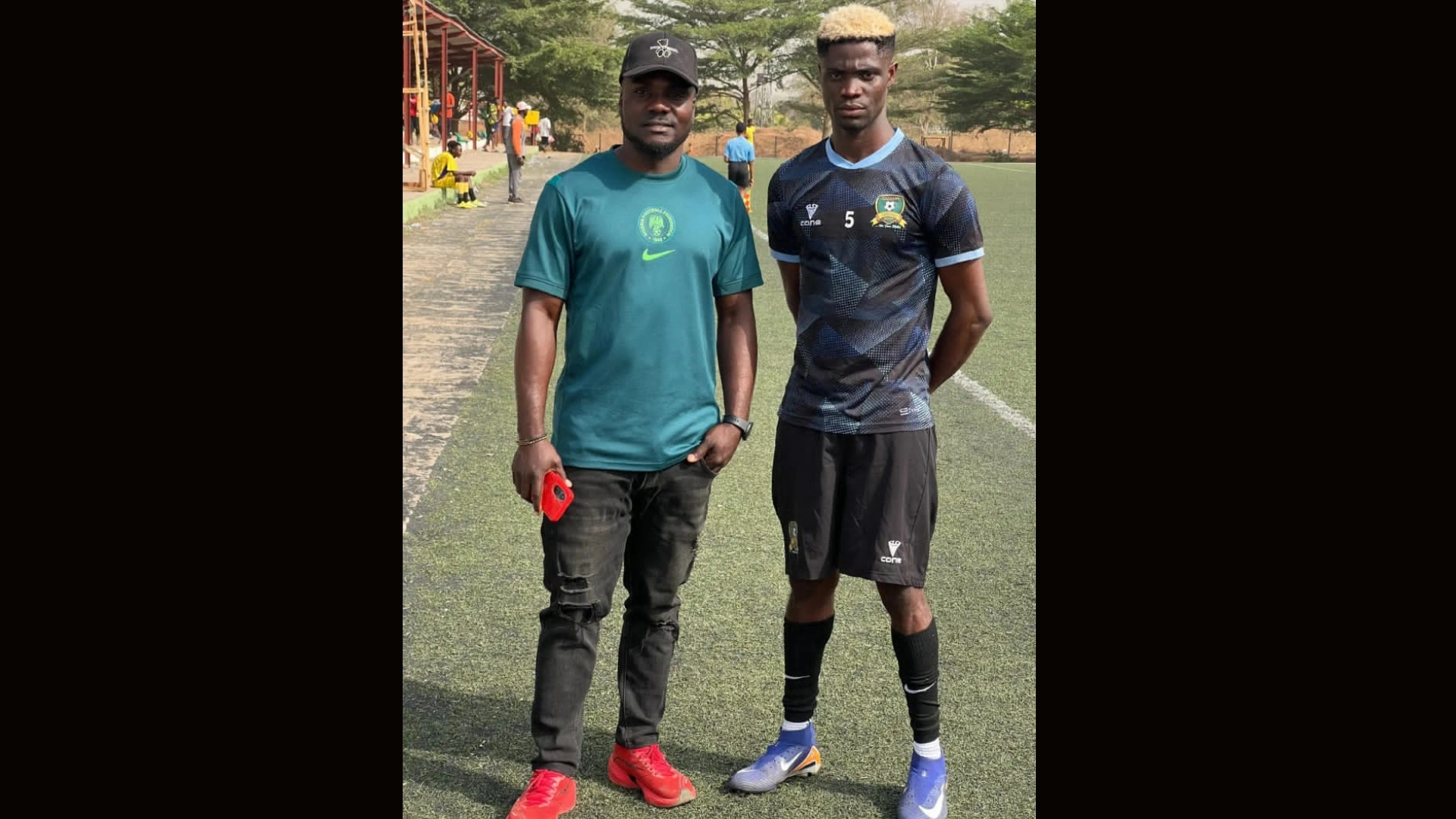 Jeremiah Onyewuchi and football agent Jeremiah Ogaga Ayejegare,