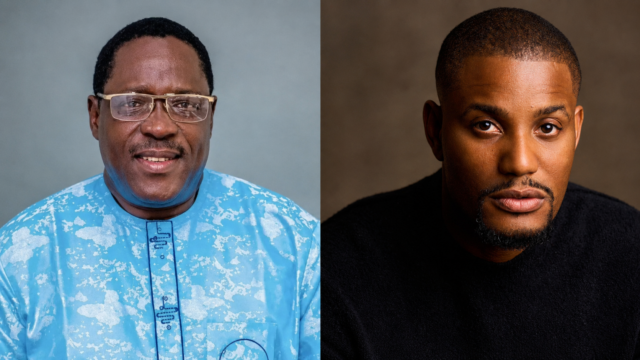 Late Nollywood actors Taiwo Hassan, popularly known as Ogogo, and Alexx Ekubo
