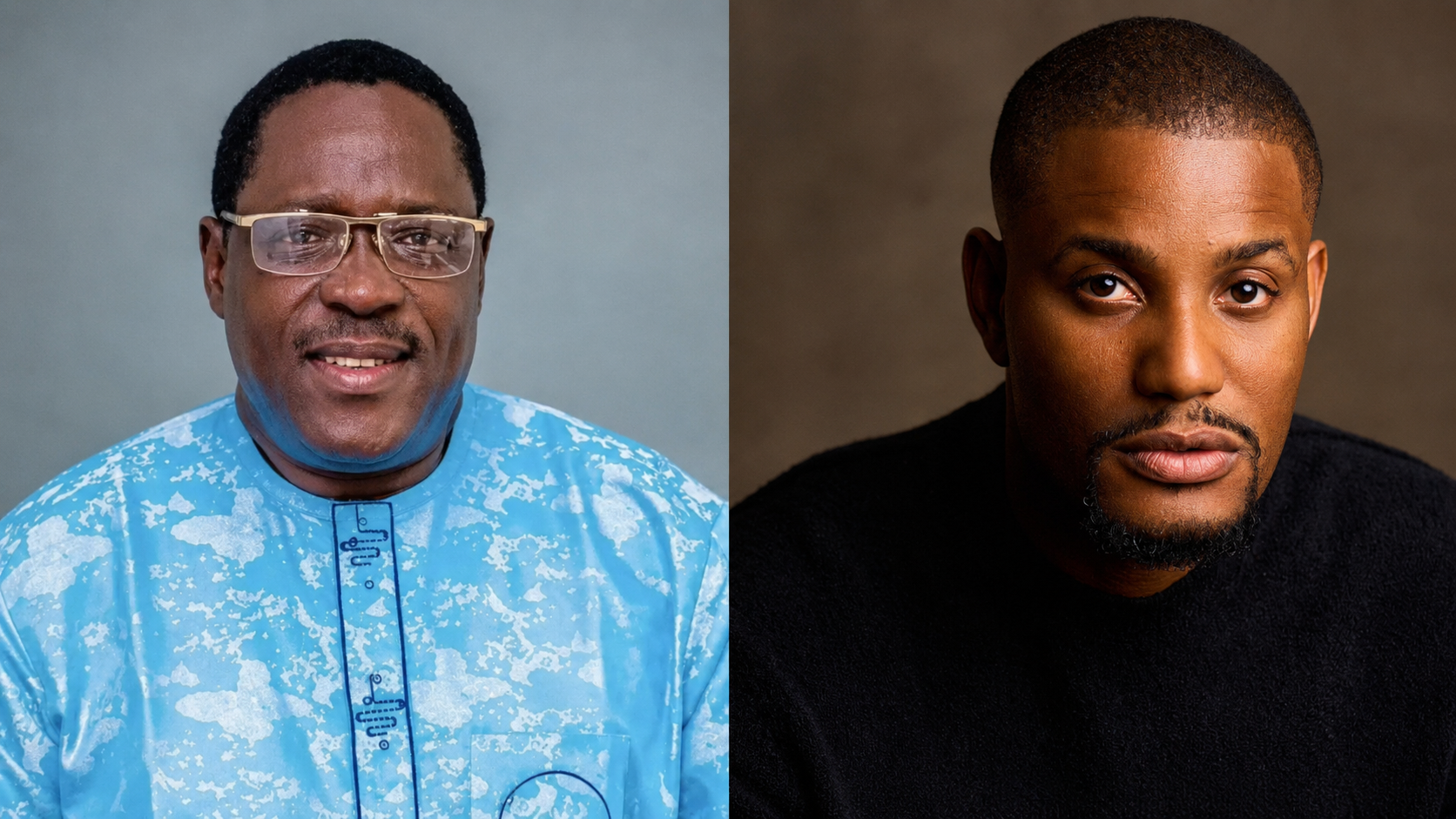Late Nollywood actors Taiwo Hassan, popularly known as Ogogo, and Alexx Ekubo