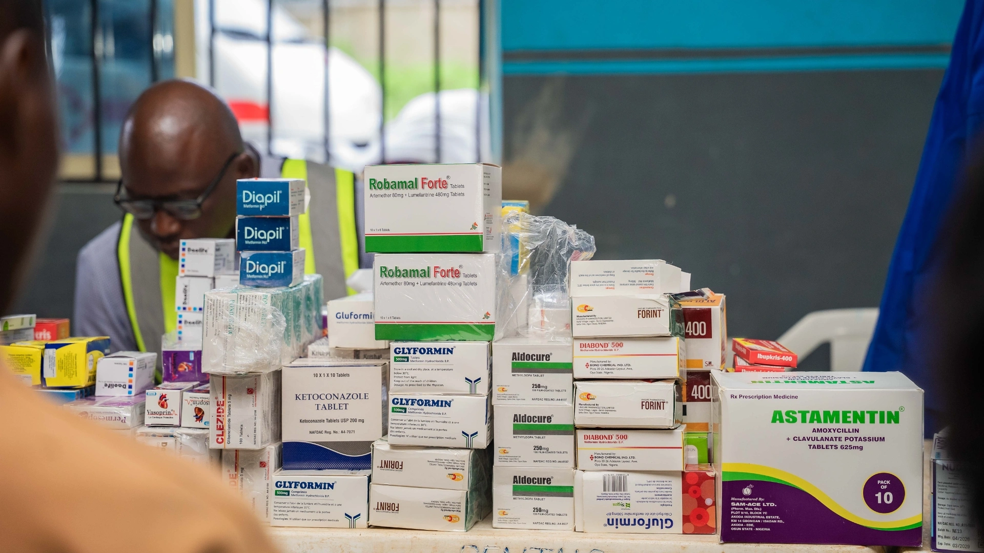 Some of the medications at a SROL outreach centre.