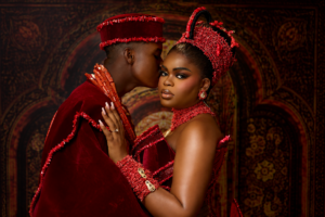 Peller and Jarvis during their traditional wedding ceremony