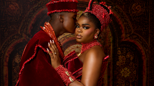 Peller and Jarvis during their traditional wedding ceremony