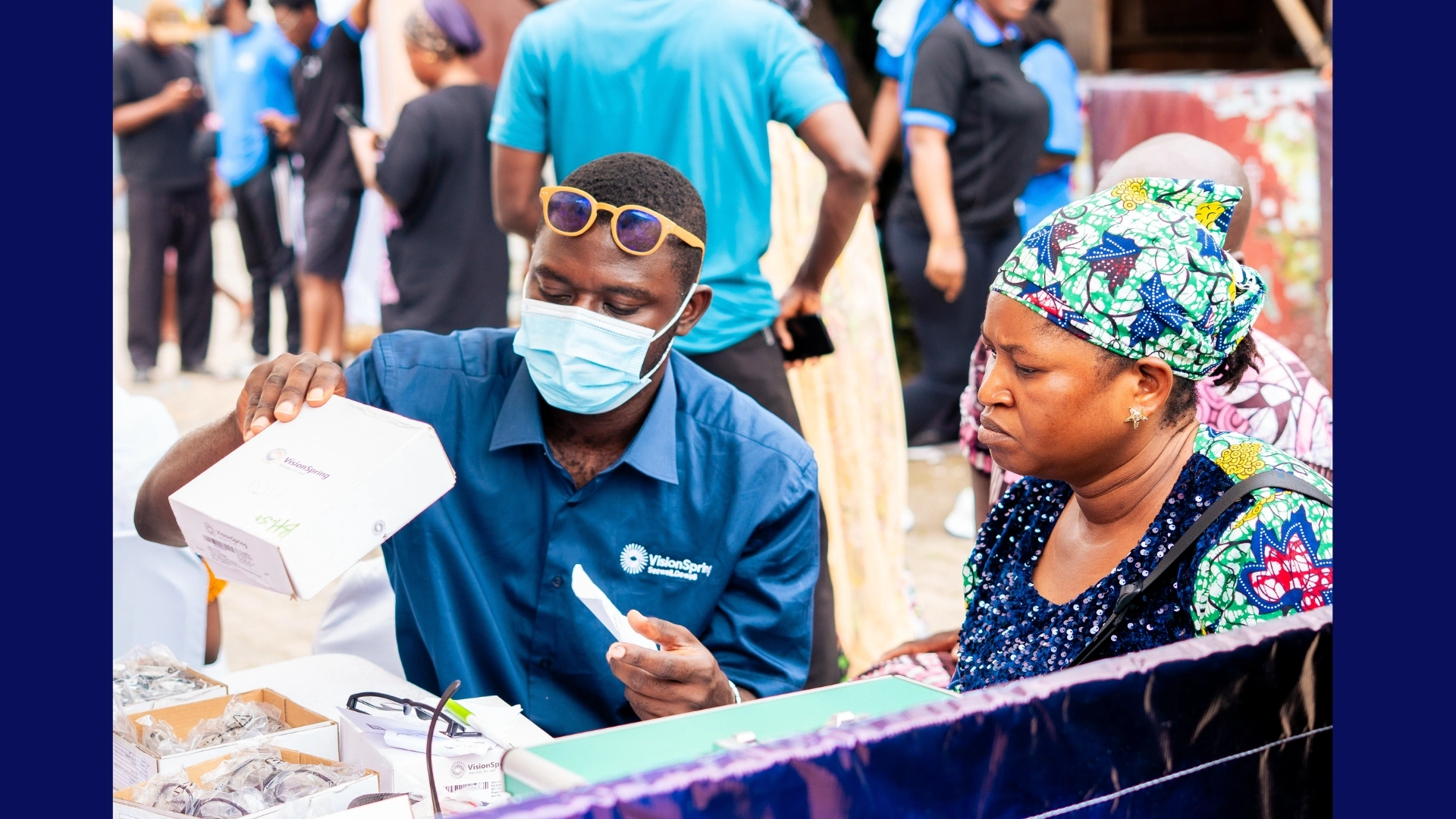 A doctor attends to a patient at the SBI Media outreach.