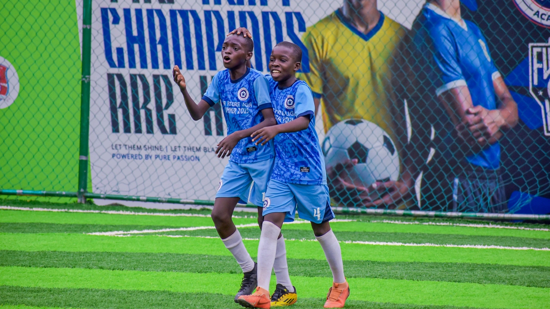 A football match at The Future Academy Future Liga tournament