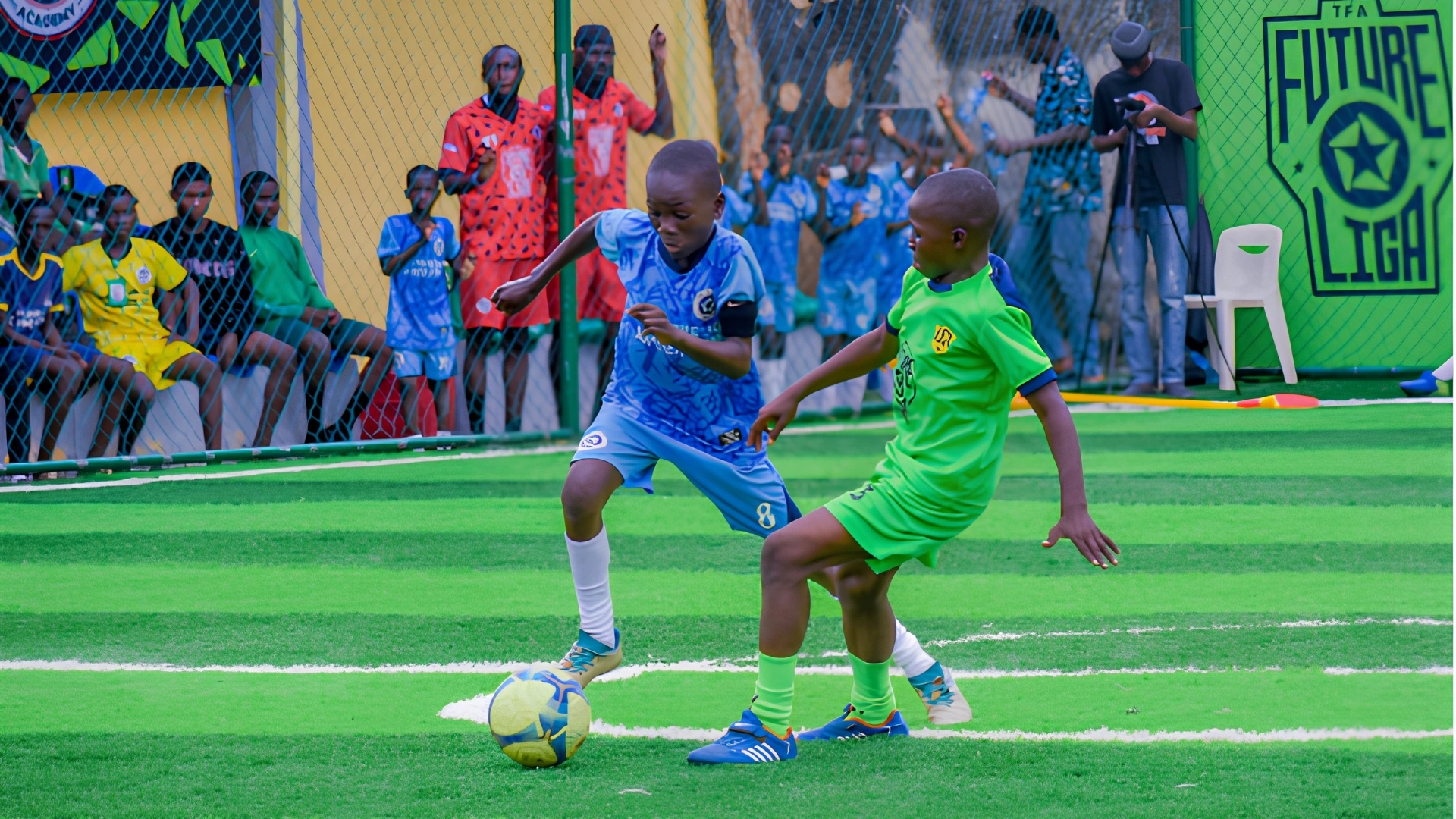 A football match at The Future Academy Future Liga tournament