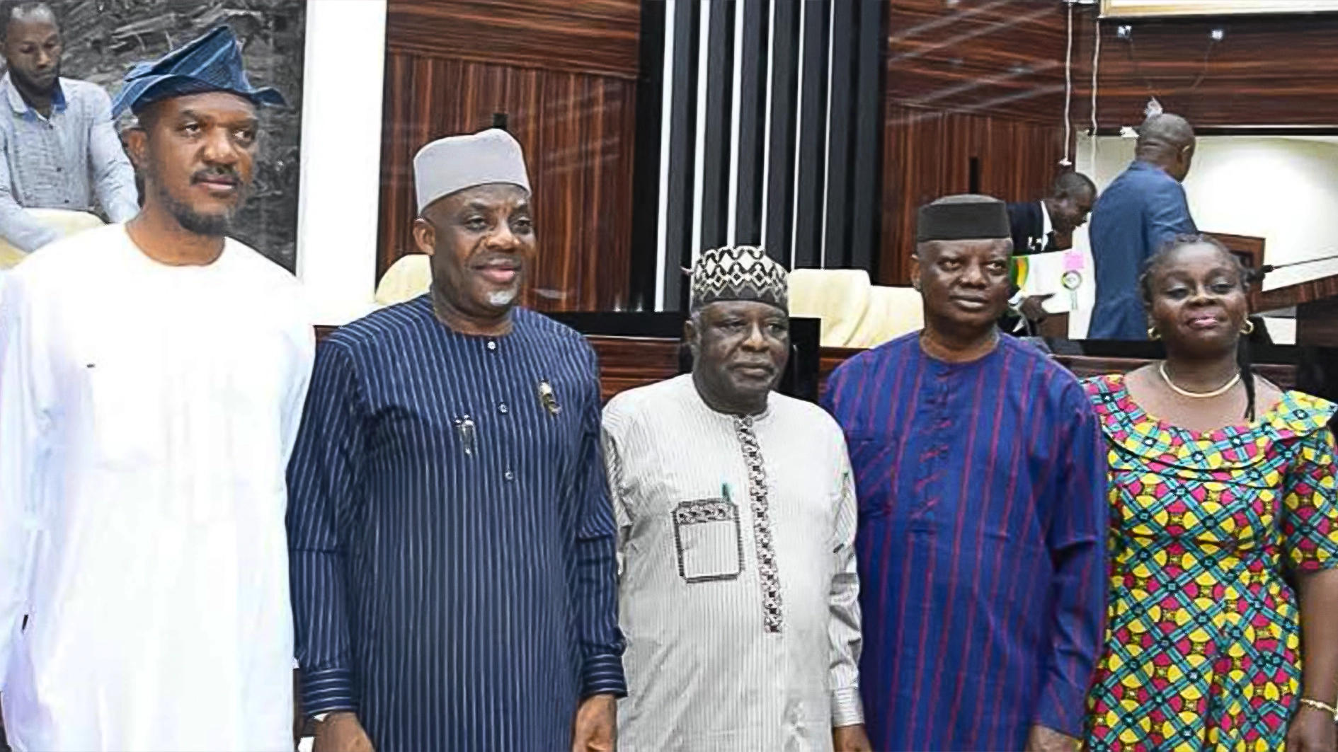 Chief Executive Officer, Nigeria Education Repository and Databank (NERD), Dr Tunji Ariyomo (left); Minister of Education, Dr Tunji Alausa; Chairman of the Committee on NERD National Laureate Prize, Prof. Sanni Sambo, and other committee members during a news conference on the Tertiary Institutions National Laureate Prize organised by the Minister of Education in Abuja, yesterday.