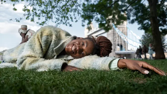 A woman doing nothing