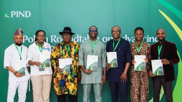 From left: Mr. Ebijimi Olugbenga, Ms. Amy Gukas, Amiefamonyo Ongiri, Dr. David Udofia, Prof. Joel Efiong; Ms. Ogadinma Uchechi and Mr. Adam Umar Dutse