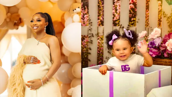 Toke Makinwa and her daughter Yakira