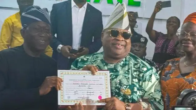 Adeleke receives Certificate of Return