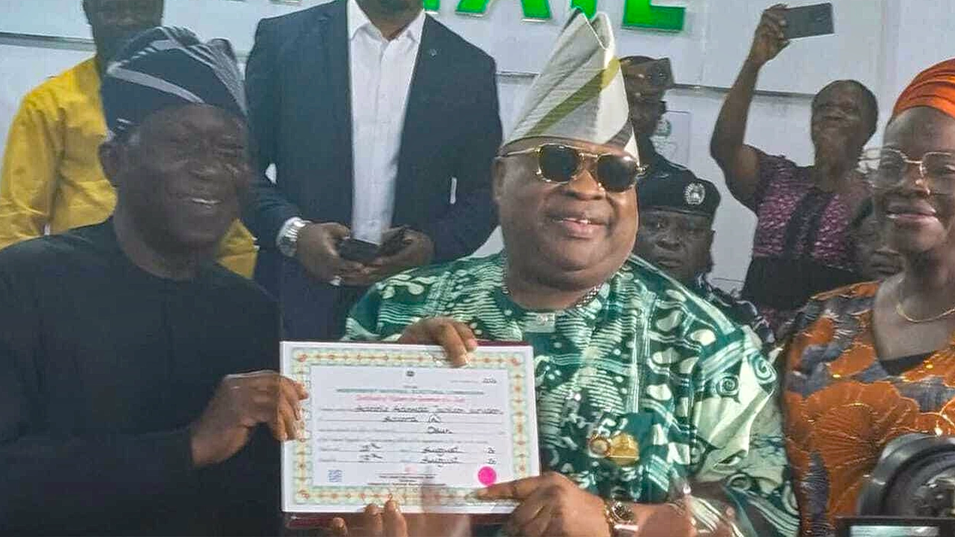 Adeleke receives Certificate of Return