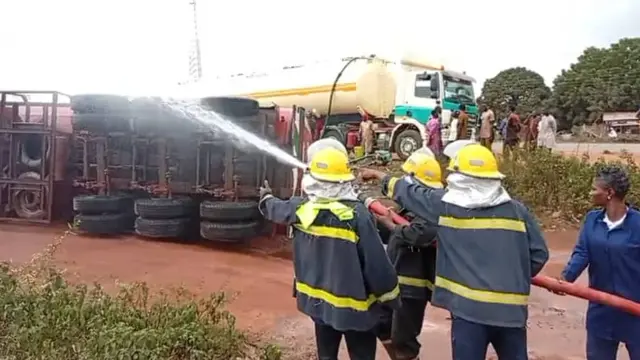 Firefighters at  Ibadan scene