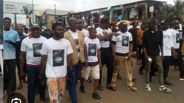 Marchers at the Anambra DSS and Government organized road show titled United Against Terrorism.