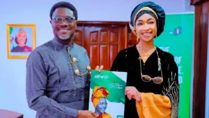 Minister of Arts Culture, Tourism and Creative Economy, Hannatu Musa Musawa and Ogbuluijah